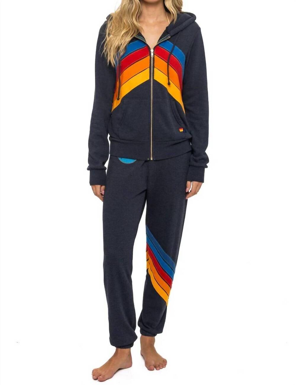 NEW AVIATOR NATION all seasons circle chevron sweatpants in charcoal